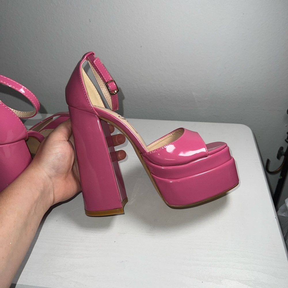 SO ME back to the future, Glenda, Elegant Pink Platform Heels 7.5